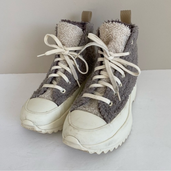 Converse Run Star Hike Sherpa Gray mauve Lined Platform Sneakers size 7 - Picture 5 of 16